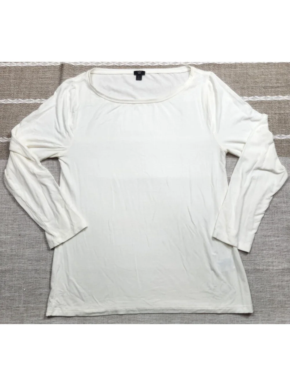 J. Crew Women's White Knit Long Sleeve Top Size L